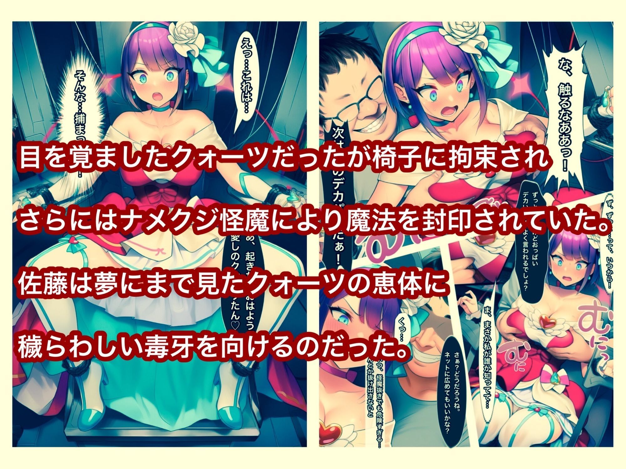 魔法少女ピュアクォーツvsナメクジ怪魔とキモ男  ふたなり化人格排泄で大ピンチ サンプル画像3