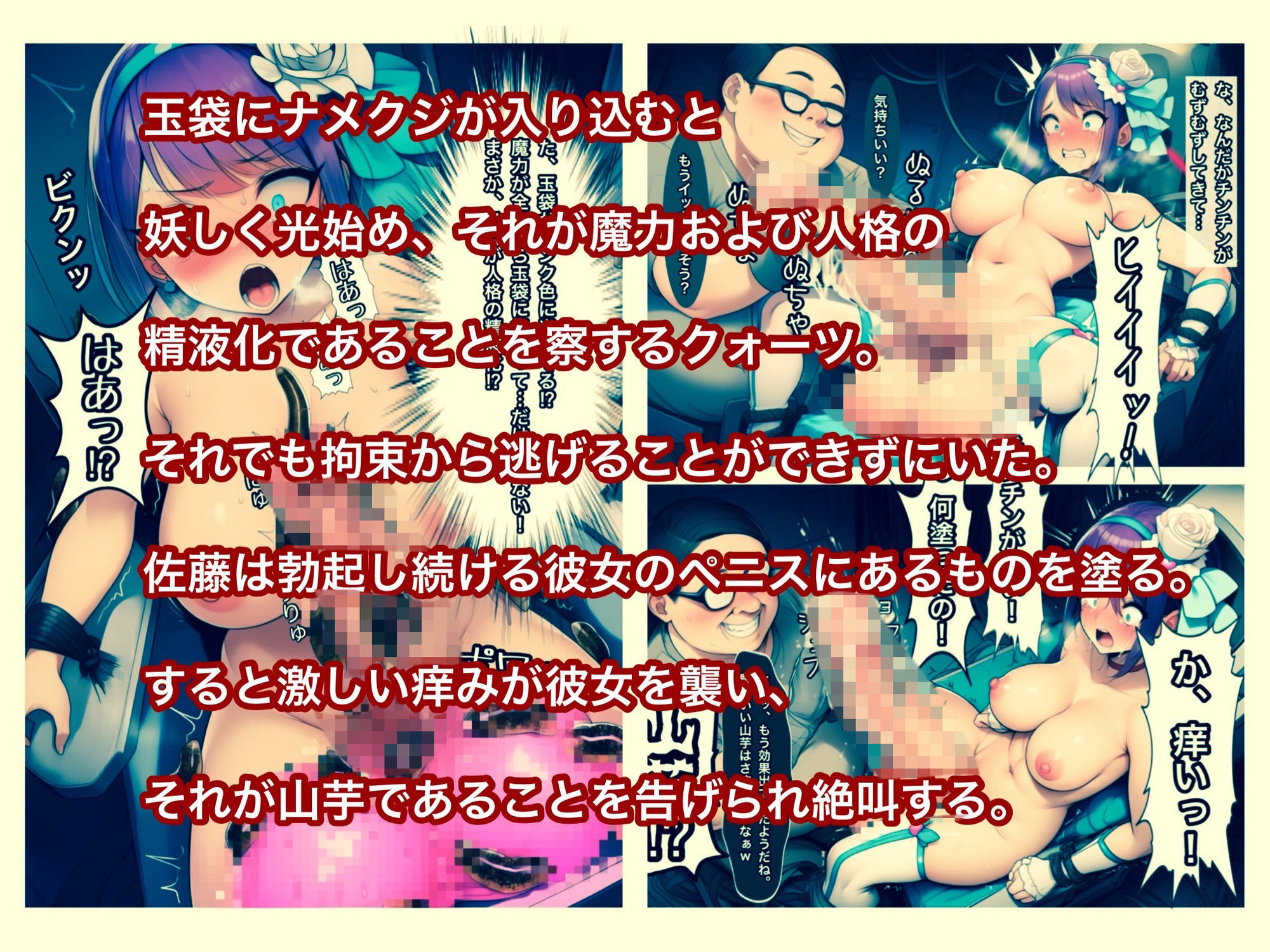 魔法少女ピュアクォーツvsナメクジ怪魔とキモ男  ふたなり化人格排泄で大ピンチ サンプル画像8