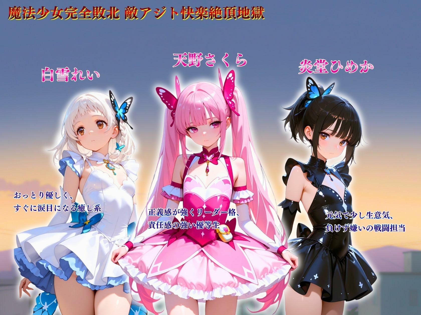 魔法少女完全敗北「ダメ…皆には手を出さないで…」敵アジト快楽絶頂地獄 サンプル画像2