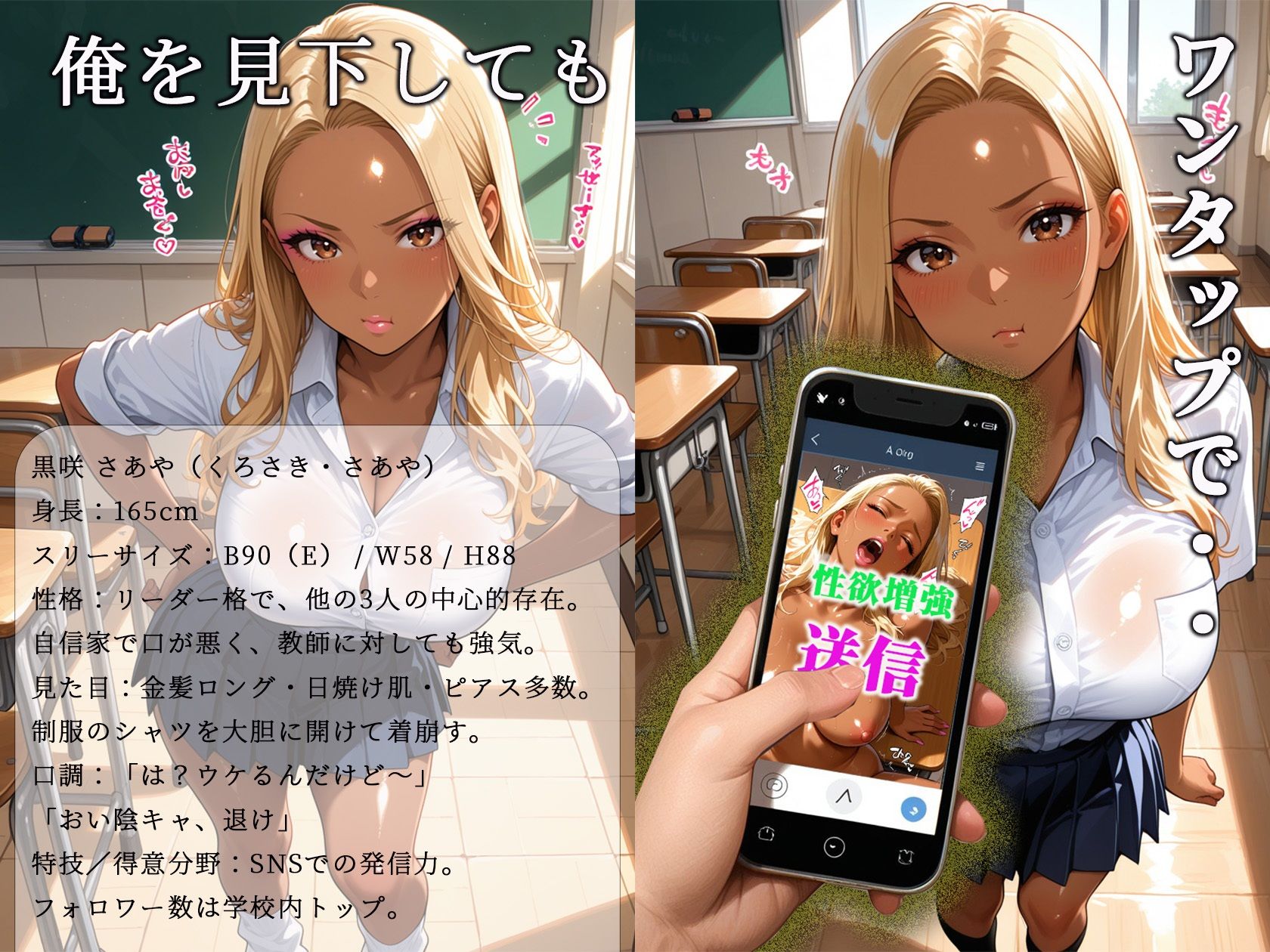 黒ギャルだけに効く性欲増量アプリでムカつく奴らを分からせまくった サンプル画像1