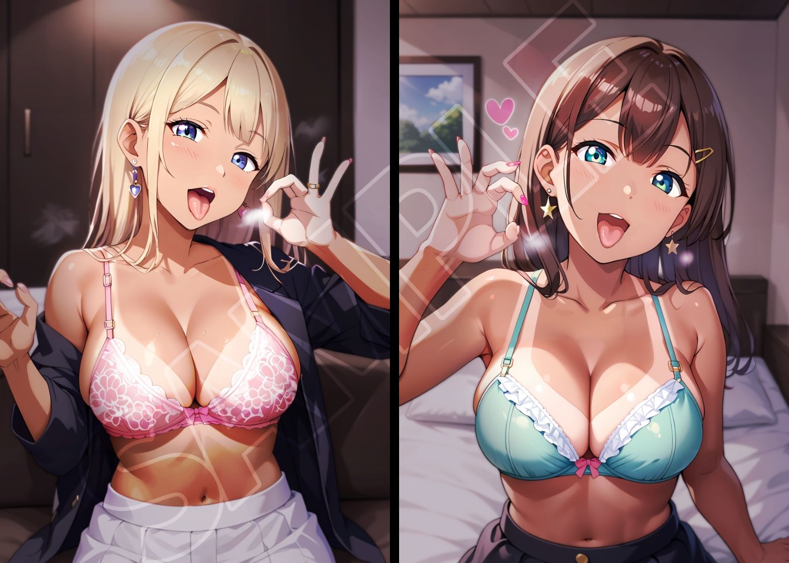 黒ギャル誘惑指わっか:エアフェラ中毒の褐色挑発レディ サンプル画像2