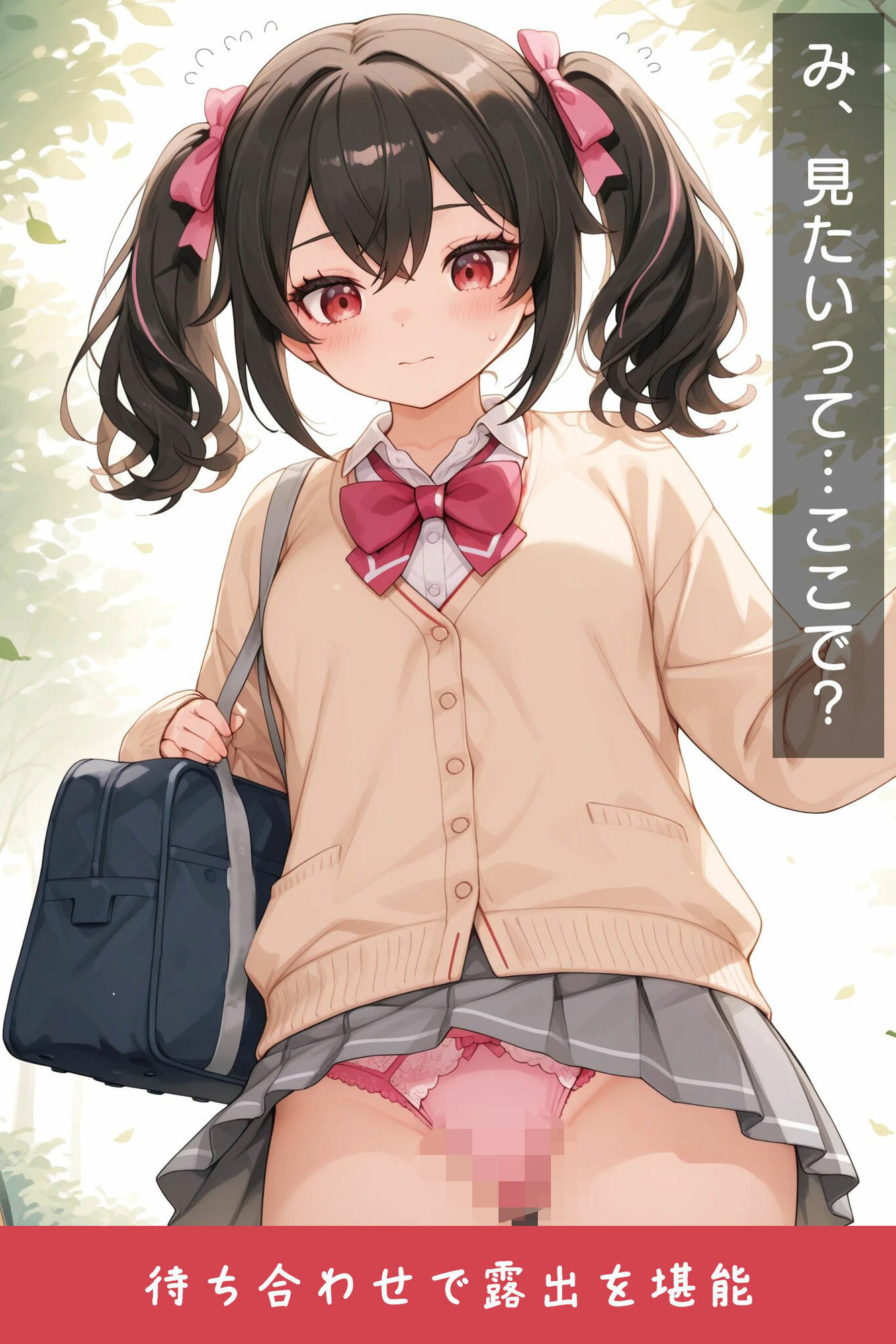 黒髪ツインテちゃんと誘惑下着  〜屋外ラブハメH〜 サンプル画像1