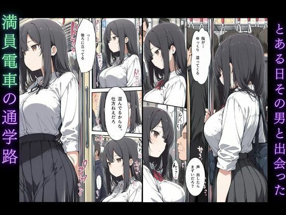黒髪清楚女子校生が、朝の満員電車で太ももを執拗に撫で回されて痴●された話 サンプル画像3