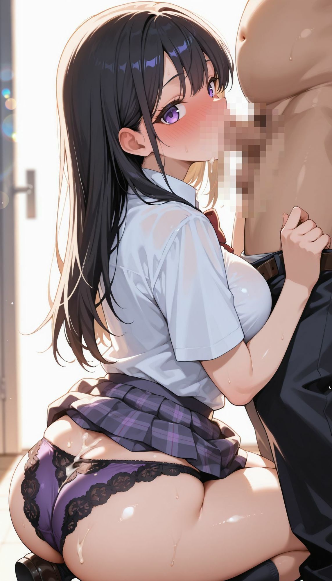 黒髪清楚巨乳が中出しご奉仕〜デカチンにいいなり調教〜 サンプル画像9