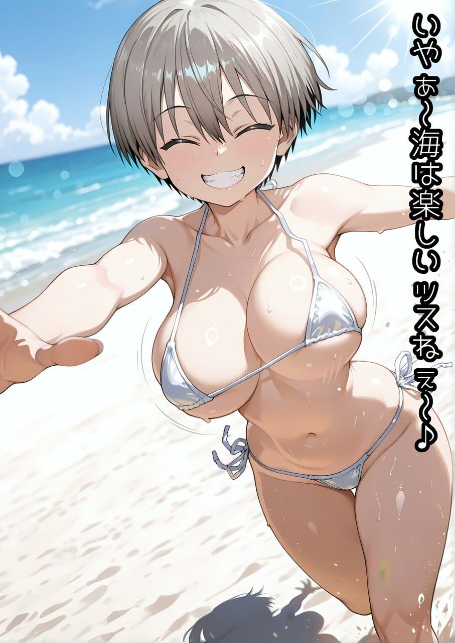［AIイラストCG］ 宇〇ちゃんと海でXXXしたい！ サンプル画像1