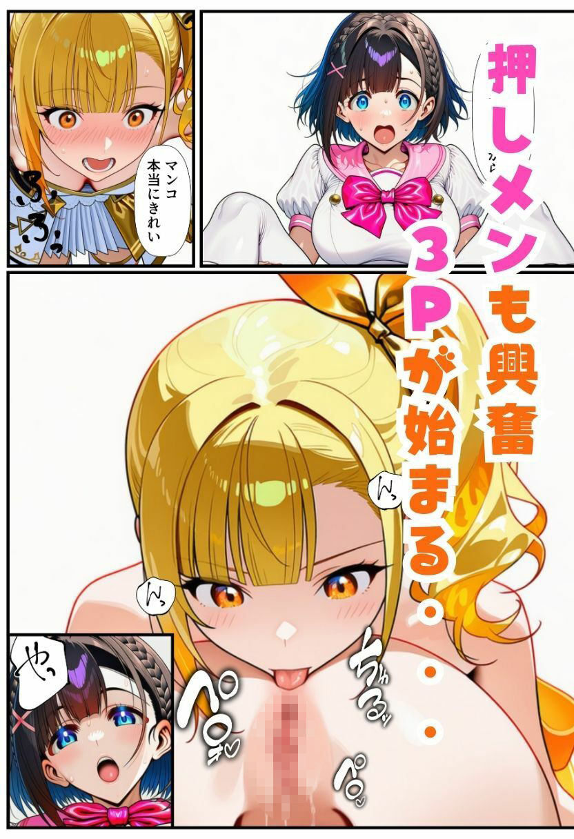 TSアイドルになったオレ！推しメンと3Pファンサで女体化メス堕ち サンプル画像9