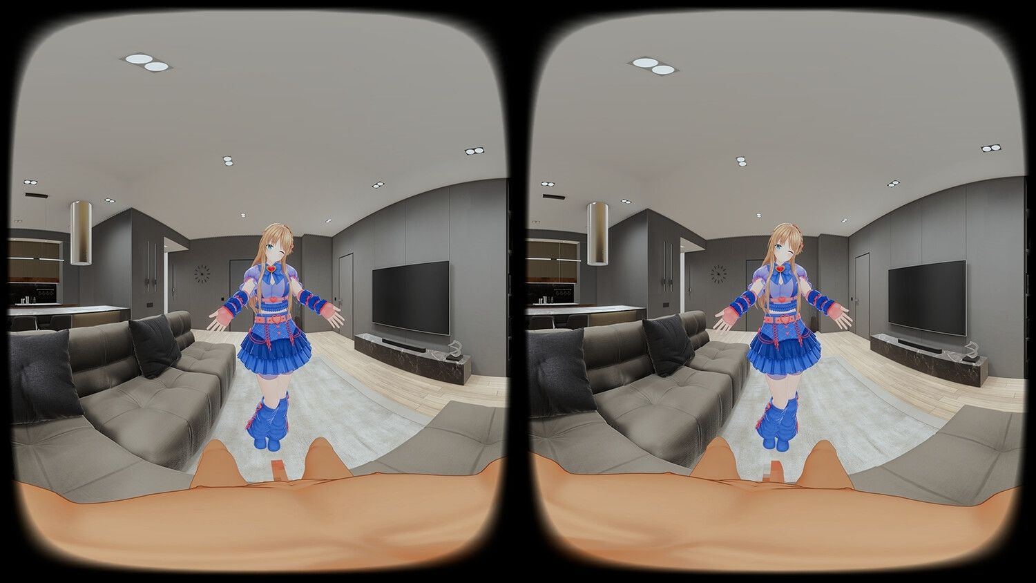 【4KVR 完全主観3Dエロアニメ】しこさぽ！〜清楚系アイドルVtuberの’本気’えっちで抜き放題〜【天翔院ひいな】【VRデバイス用】 サンプル画像3