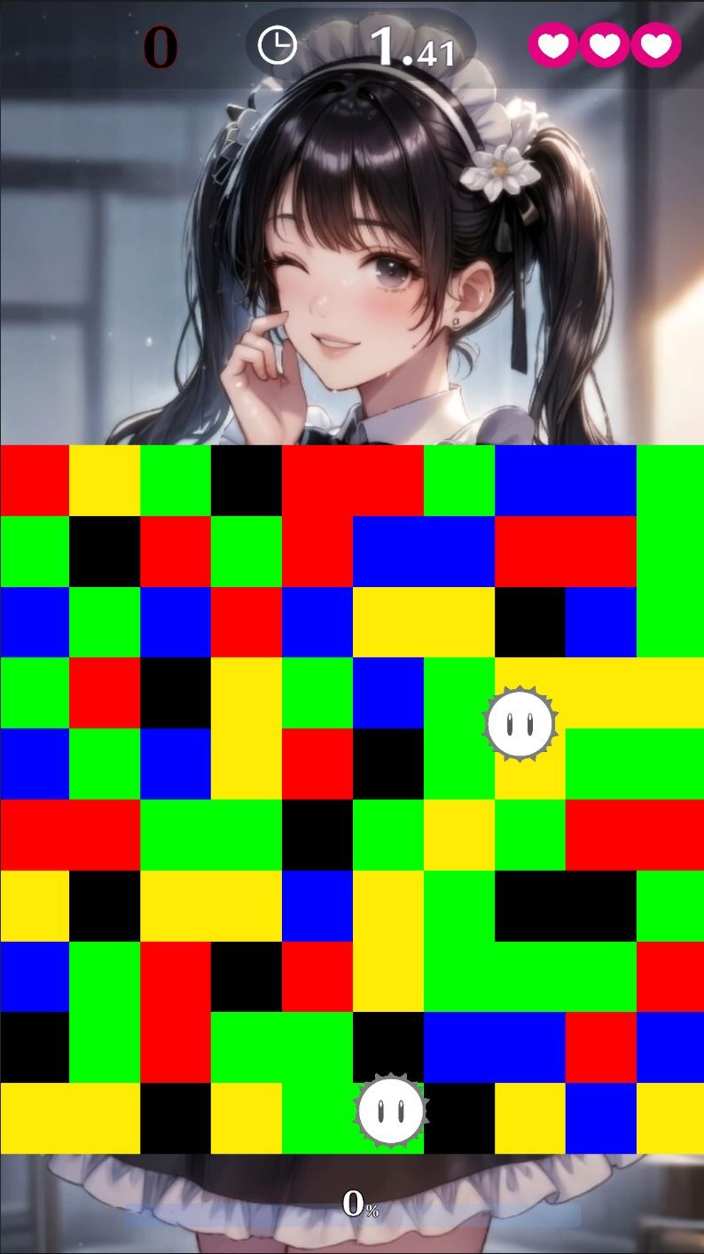 【Android APK ファイル版・着エロに特化！】もざ消し！ パート1 〜モザイク風ブロックをなぞって消す爽快パズルゲーム〜 サンプル画像1