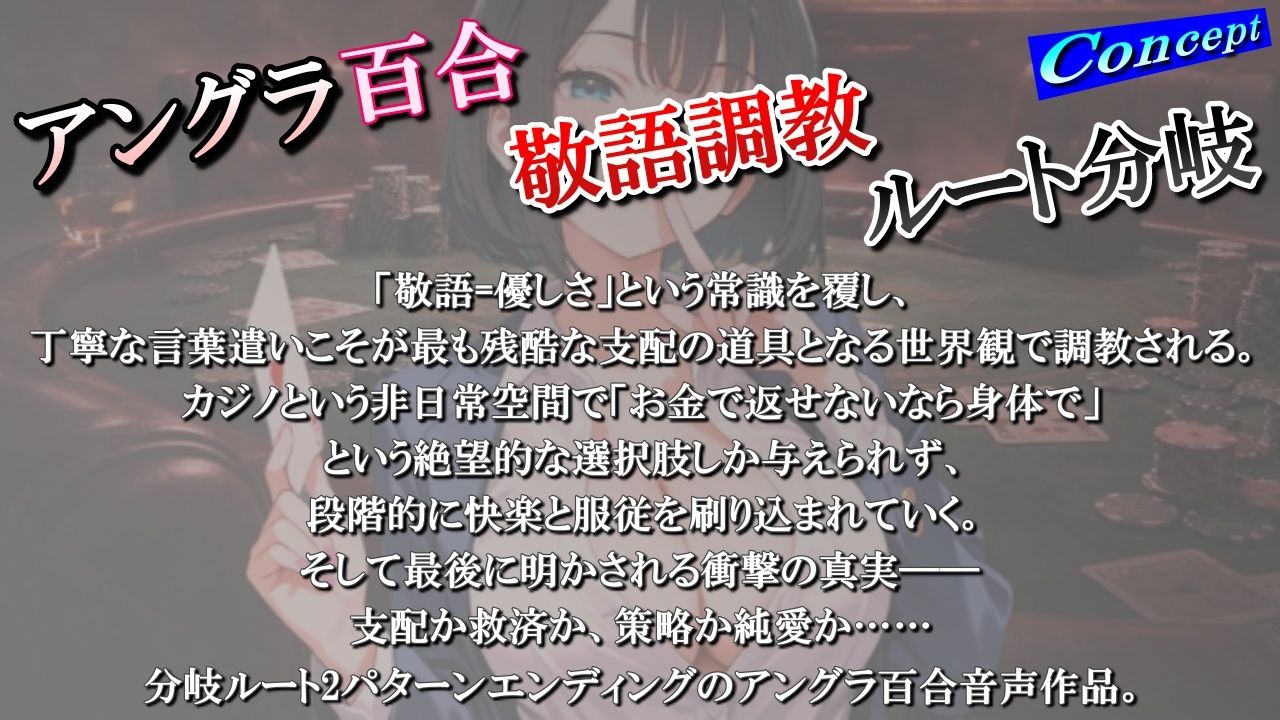 【アングラ百合×敬語調教】「闇カジノの借金は身体で」ディーラーの服従調教日誌〜永遠に私のものになるまで〜＜バイノーラル＞ サンプル画像1