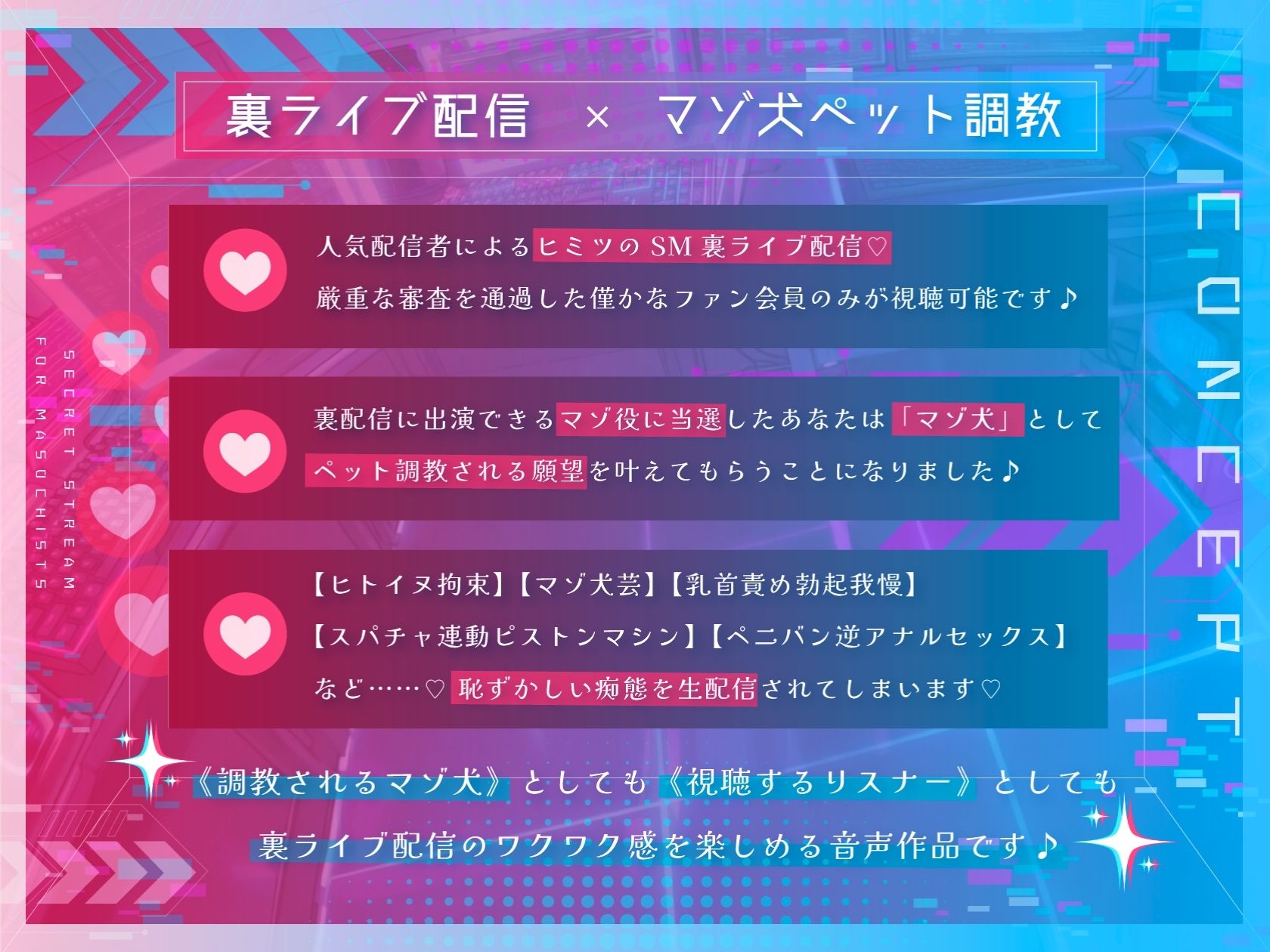 【ドM向け】裏配信 〜配信者のマゾ犬ペットになって調教ライブ配信〜 サンプル画像1