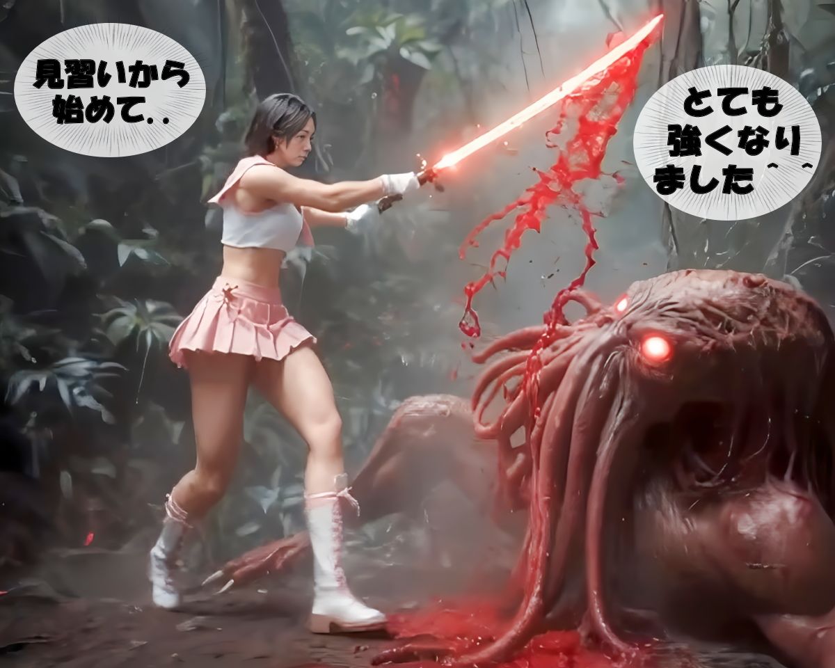 【リアル動画34分】人妻Sayaの変態日記/セーラー剣士/出産生贄寄生編 サンプル画像2