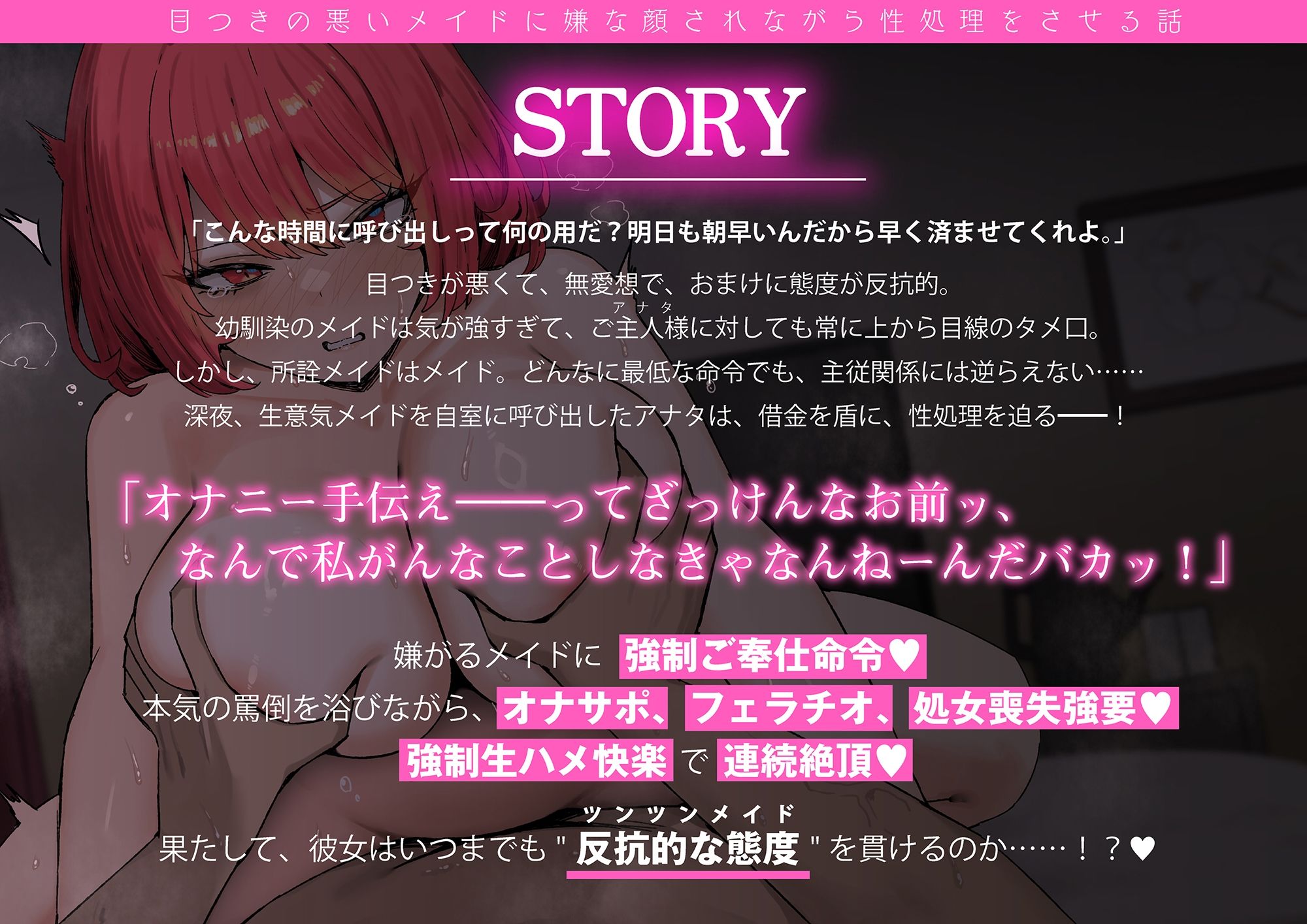 【屈辱プレイ】目つきの悪いメイドに嫌な顔されながら性処理をさせる話 サンプル画像3