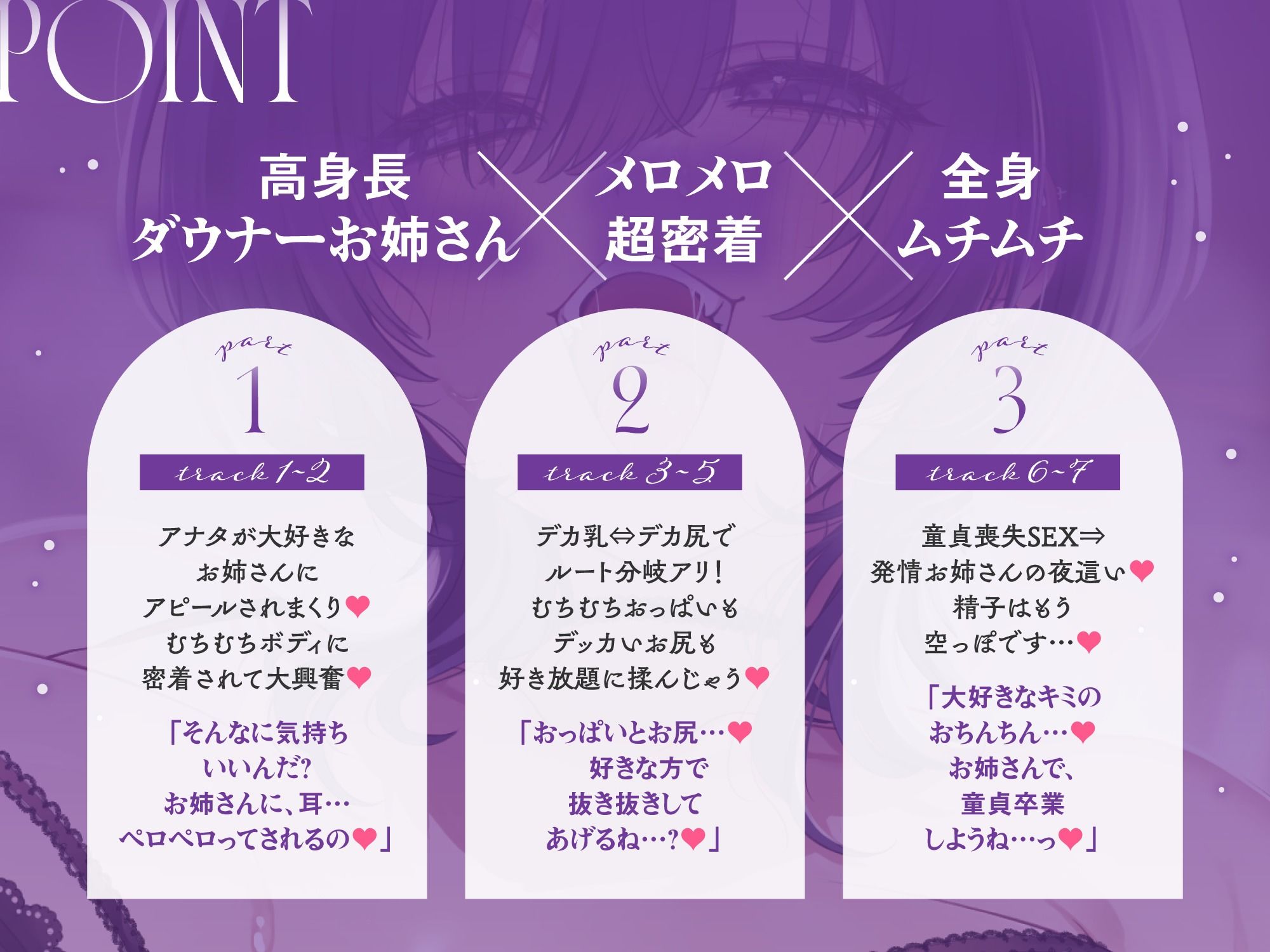 【超密着＆耳舐め求愛】お隣さんのむちむちダウナーお姉さんの溺愛が止まらない♪「デカ乳とデカ尻…どっちが好き？」性癖バレ×童貞喪失【ルート分岐有り】 サンプル画像3