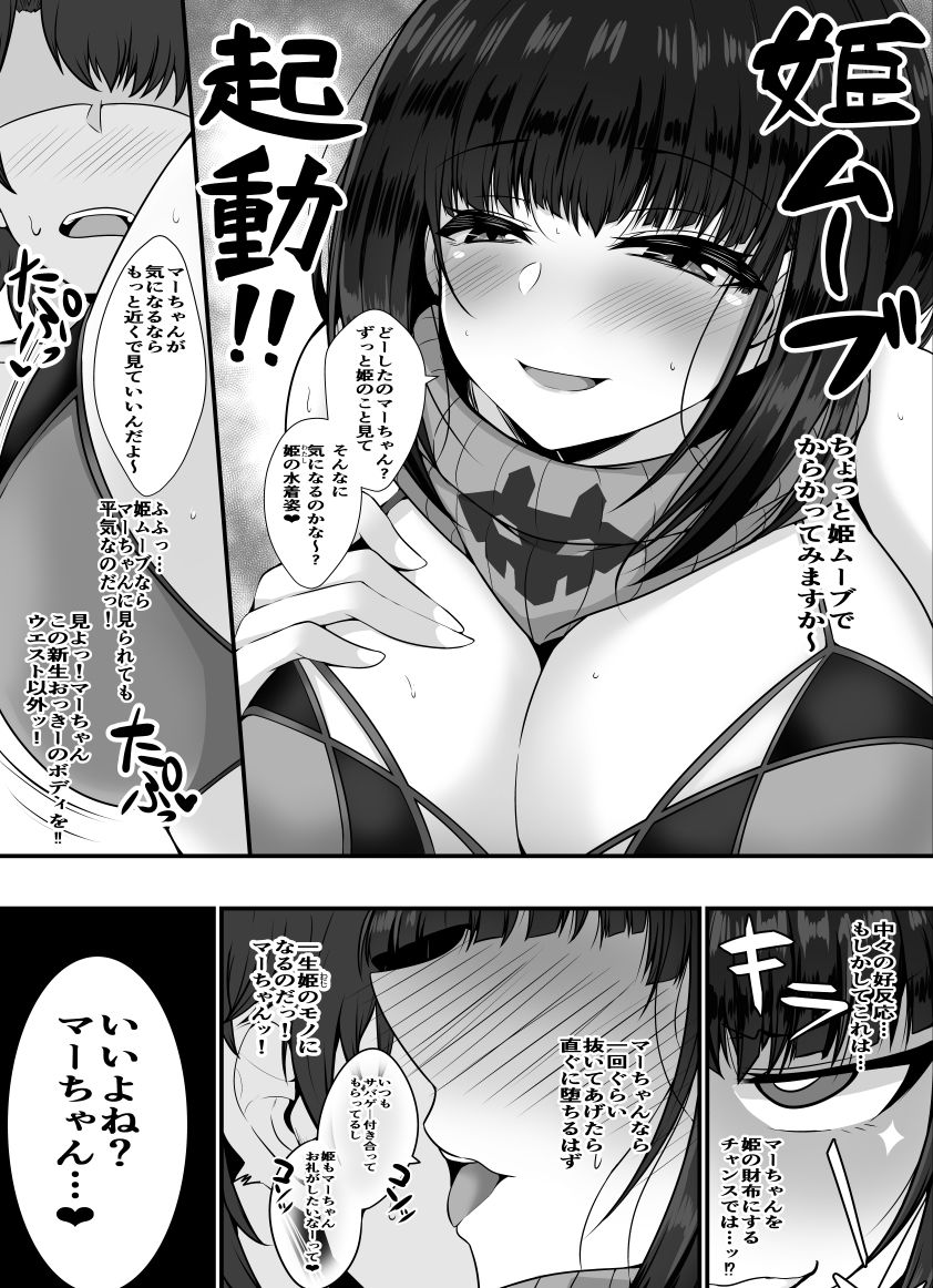 やり待ちマーちゃんを誘惑した姫がチン負けしちゃう本 サンプル画像2