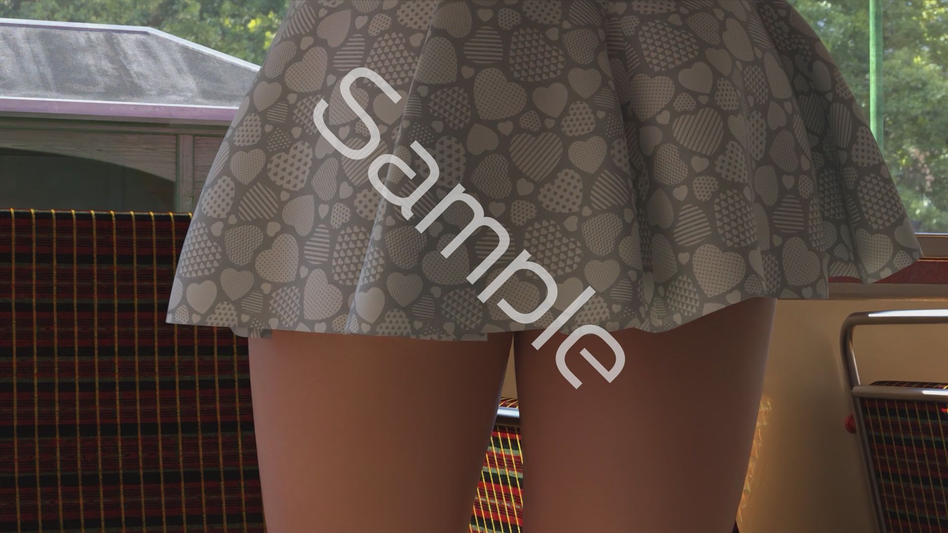 一ノ瀬廻里・私服登校日の通学途中のバス内でスカート内逆さ撮り盗撮の被害に遭う:フロント版PV06（水色・レーシーなTバックパンティ） サンプル画像5