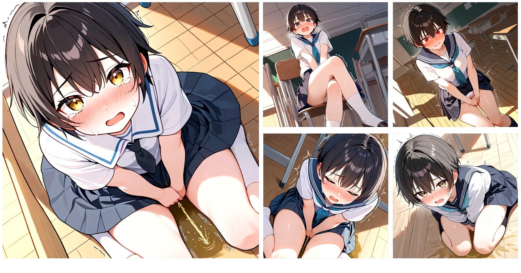 教室でおしっこ漏らして絶望してたけどなんだか逆にクセになっちゃったCG集 サンプル画像3