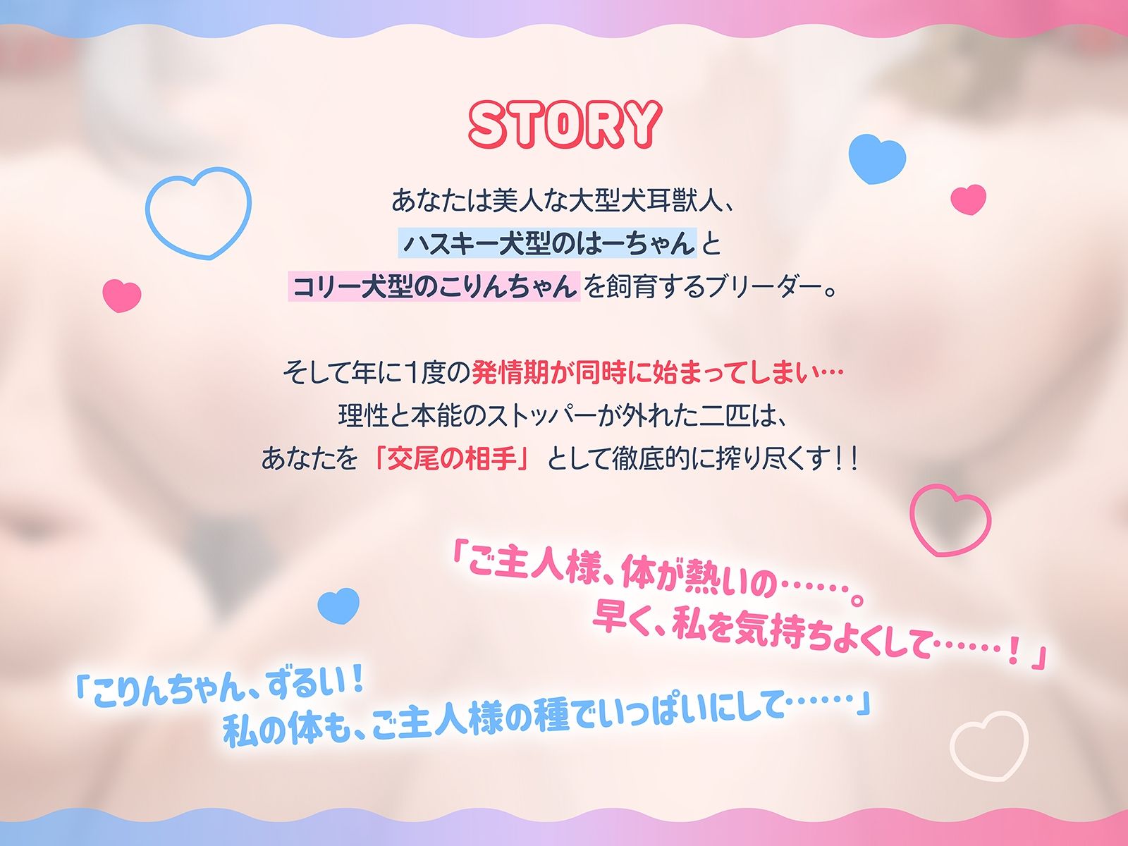 無限交尾〜大型犬耳獣人のハスキー犬とコリー犬は発情期！〜（KU100マイク収録作品） サンプル画像2