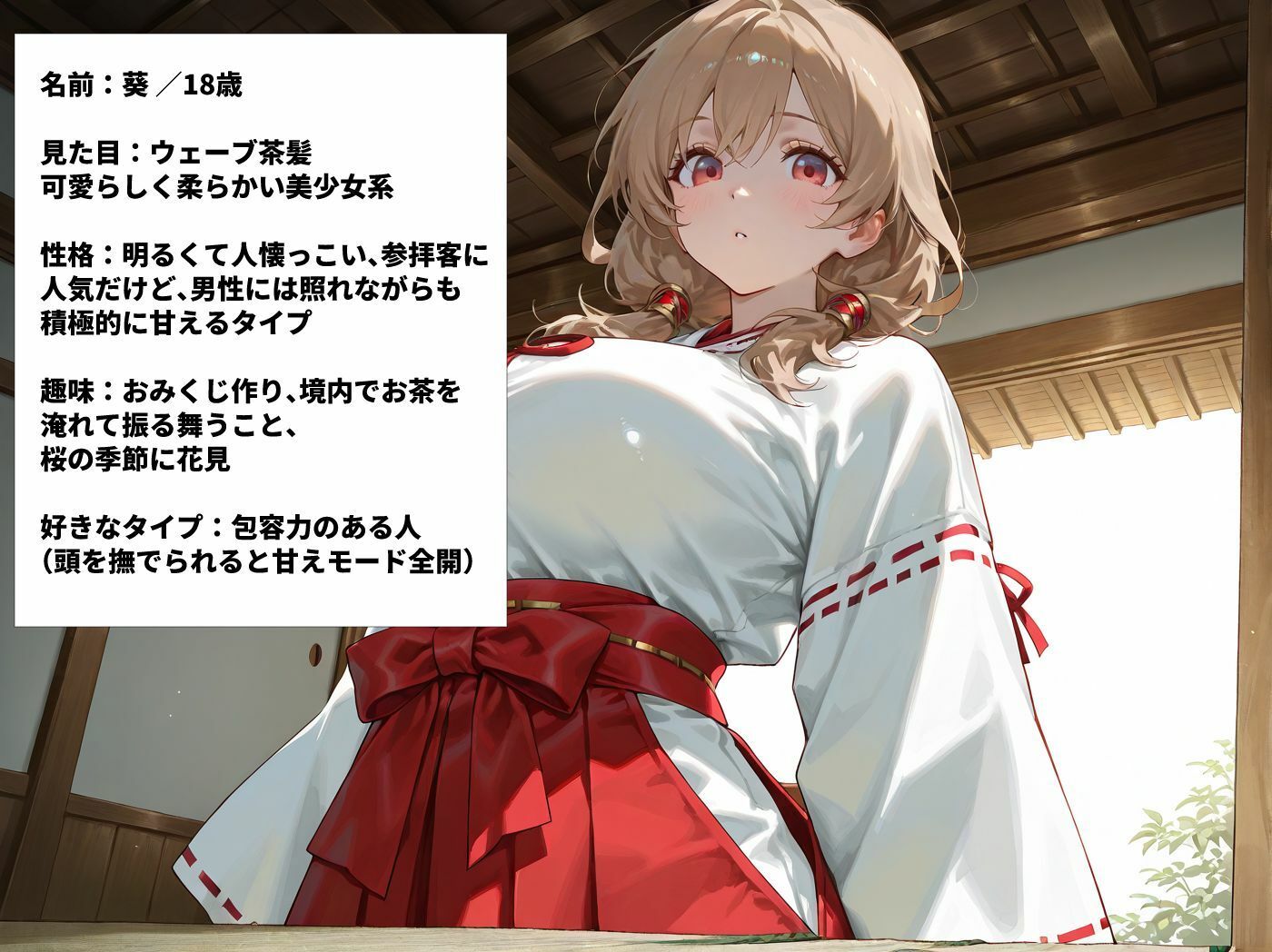 爆乳巫女さんを神聖な寺部屋でハメまくった一部始終 サンプル画像4