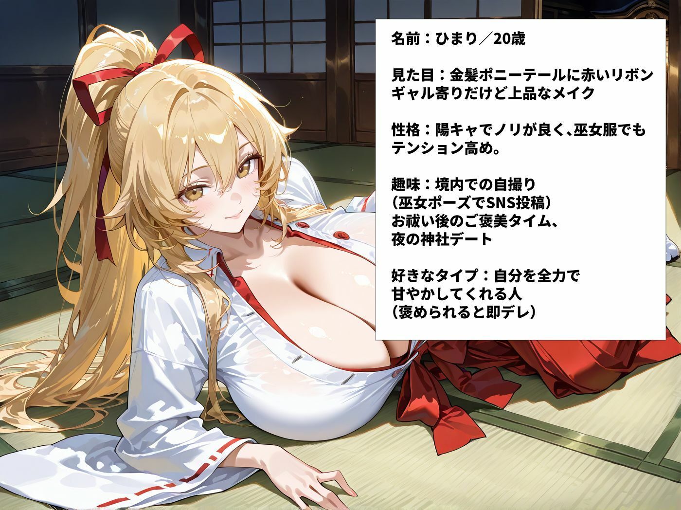 爆乳巫女さんを神聖な寺部屋でハメまくった一部始終 サンプル画像7