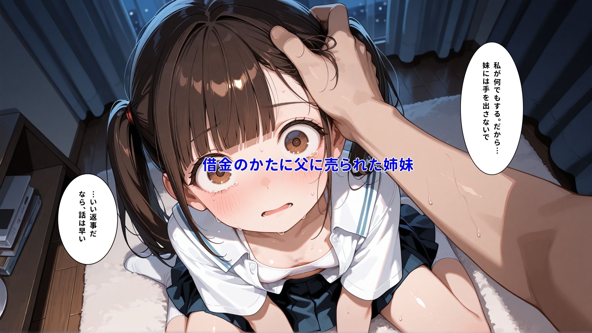 父親の借金の「利子」として徴収され妹の分まで全身を男たちに弄ばれて何回イってもやめてもらえない女の子 サンプル画像5