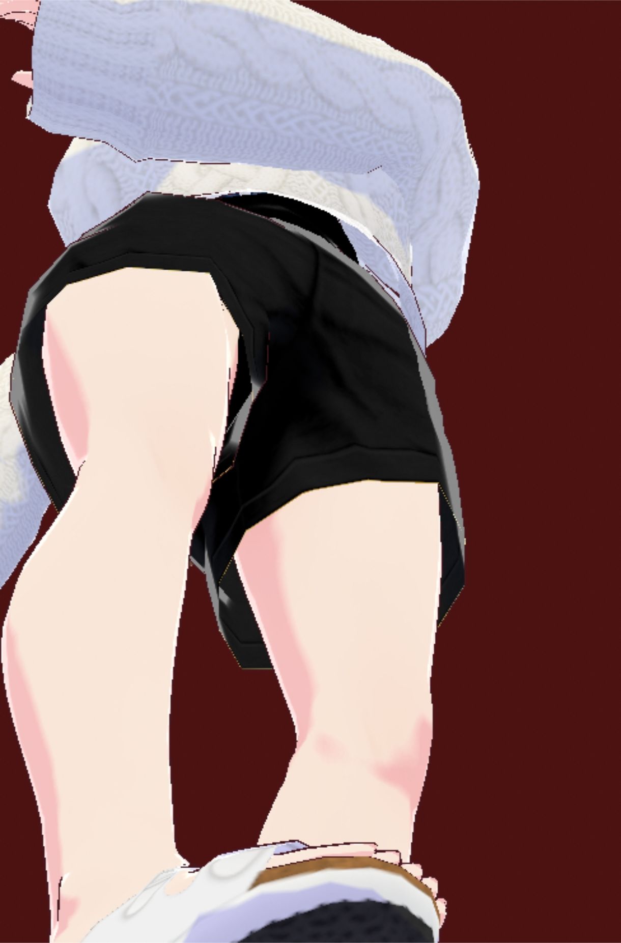 白いタートルネックセーターに黒いショートパンツのお姉さん（セリフなし  3DCGモデル  イラスト集） サンプル画像9