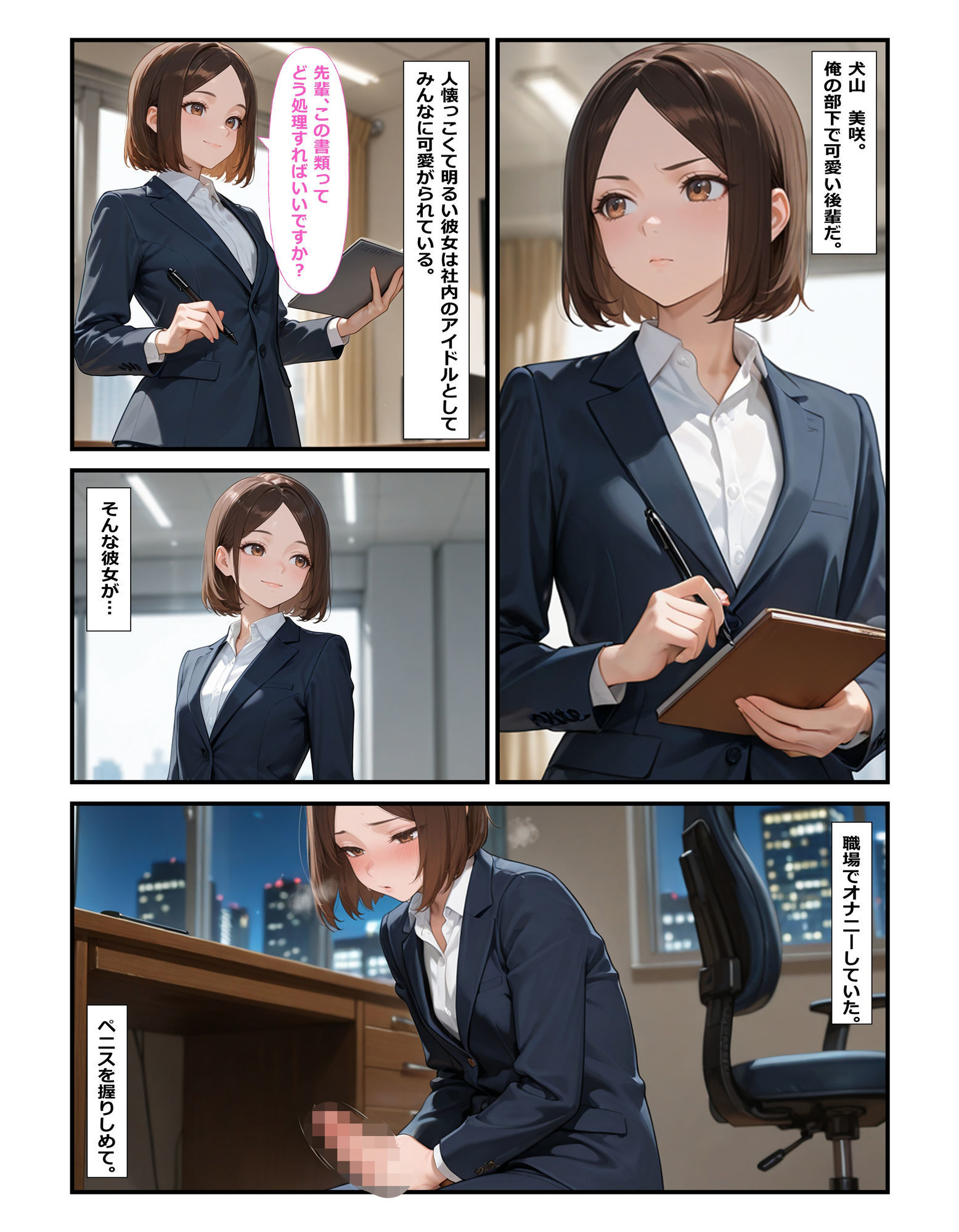 部下の犬山さん♀が職場でオナニー♂してた サンプル画像1