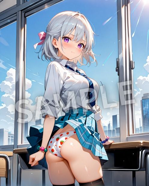 銀髪美女ヒミツ図鑑― 秘められた瞬間イラスト集 ― サンプル画像3