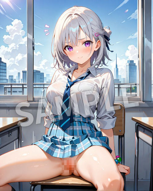 銀髪美女ヒミツ図鑑― 秘められた瞬間イラスト集 ― サンプル画像4