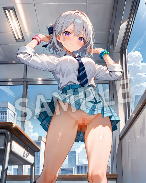 銀髪美女ヒミツ図鑑― 秘められた瞬間イラスト集 ― サンプル画像5