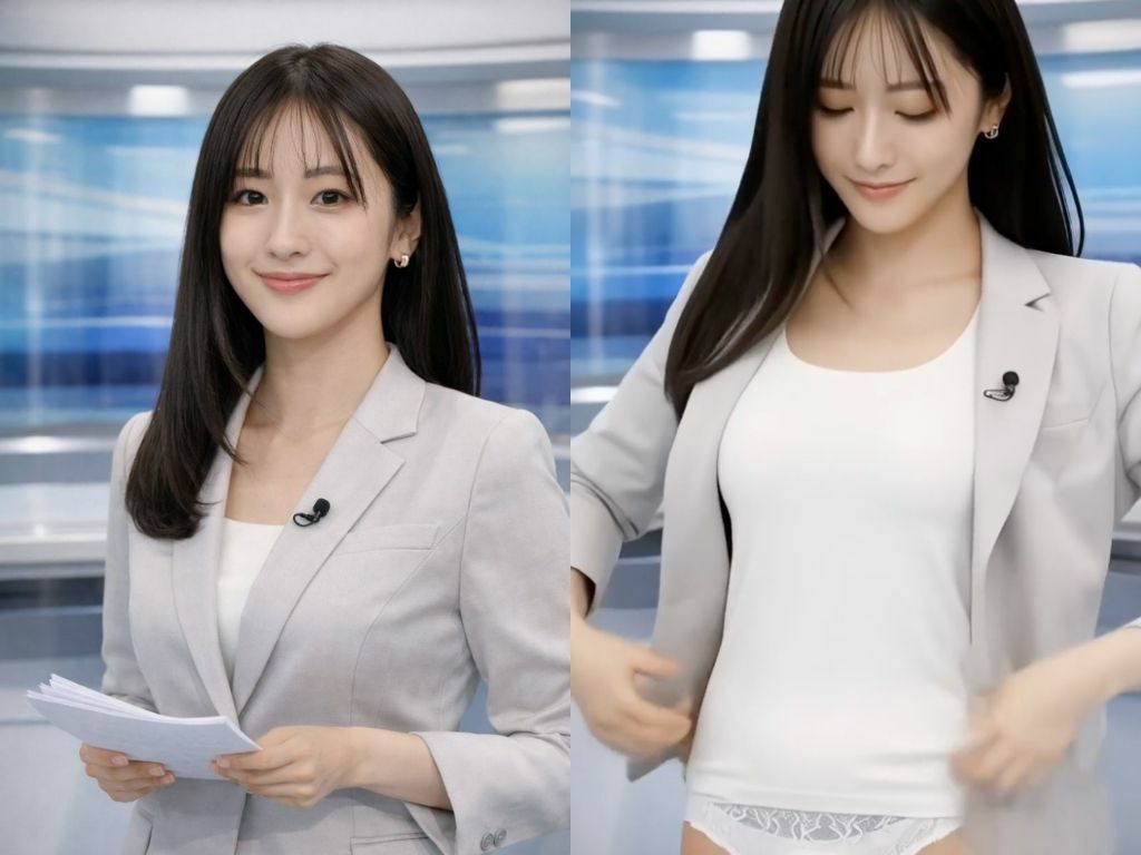 100人の女子アナが自らパンティを見せてくれる動画 サンプル画像4