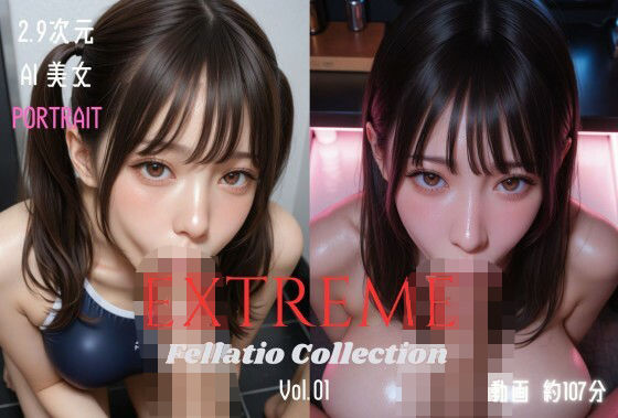 2.9次元AI美女 PORTRAIT EXTREME Fellatio Collection VOL.01 AI SEX 動画集 サンプル画像1