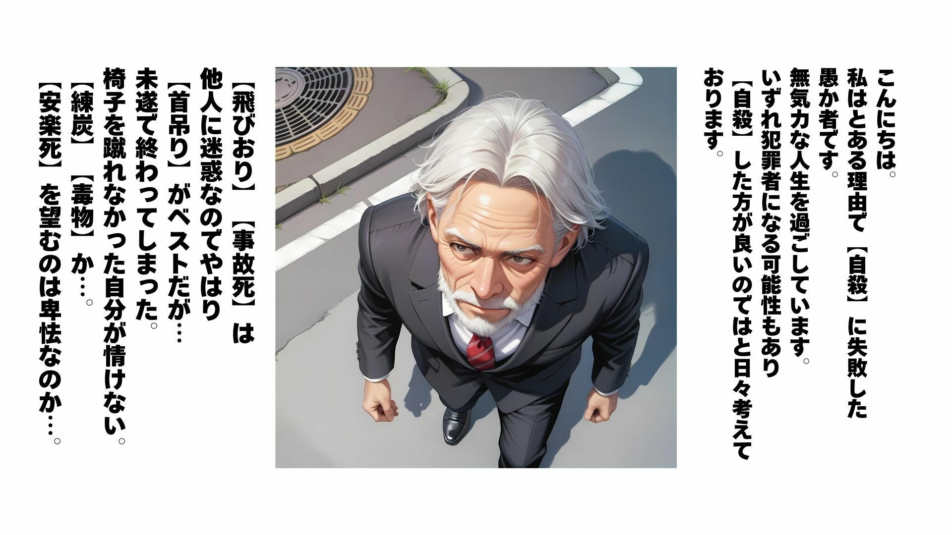 AIイラストストーリー『限りなく透明に近い老人』 サンプル画像1