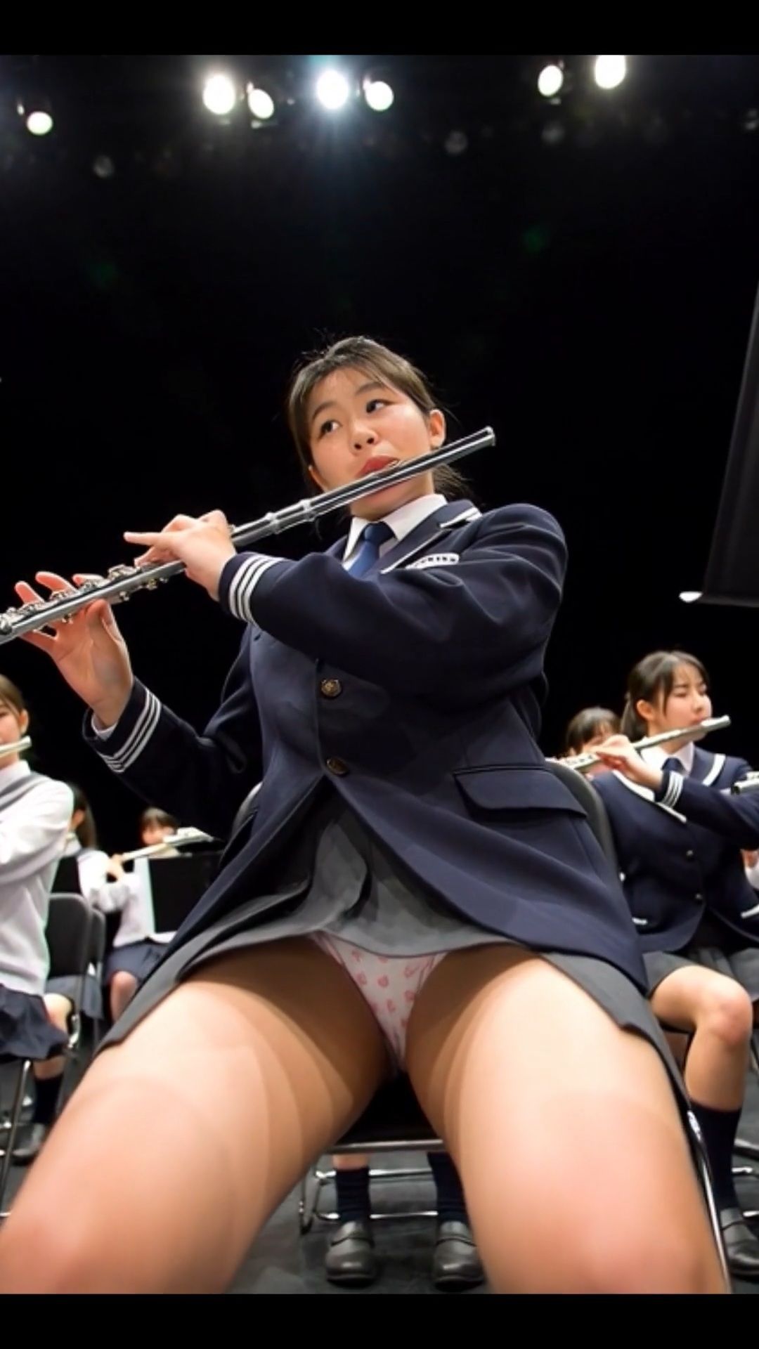 JK ローアングルカメラ 盗撮 パンチラ 逆さ撮り 階段 ブラチラ 女子学生 制服 かわいい サンプル画像5