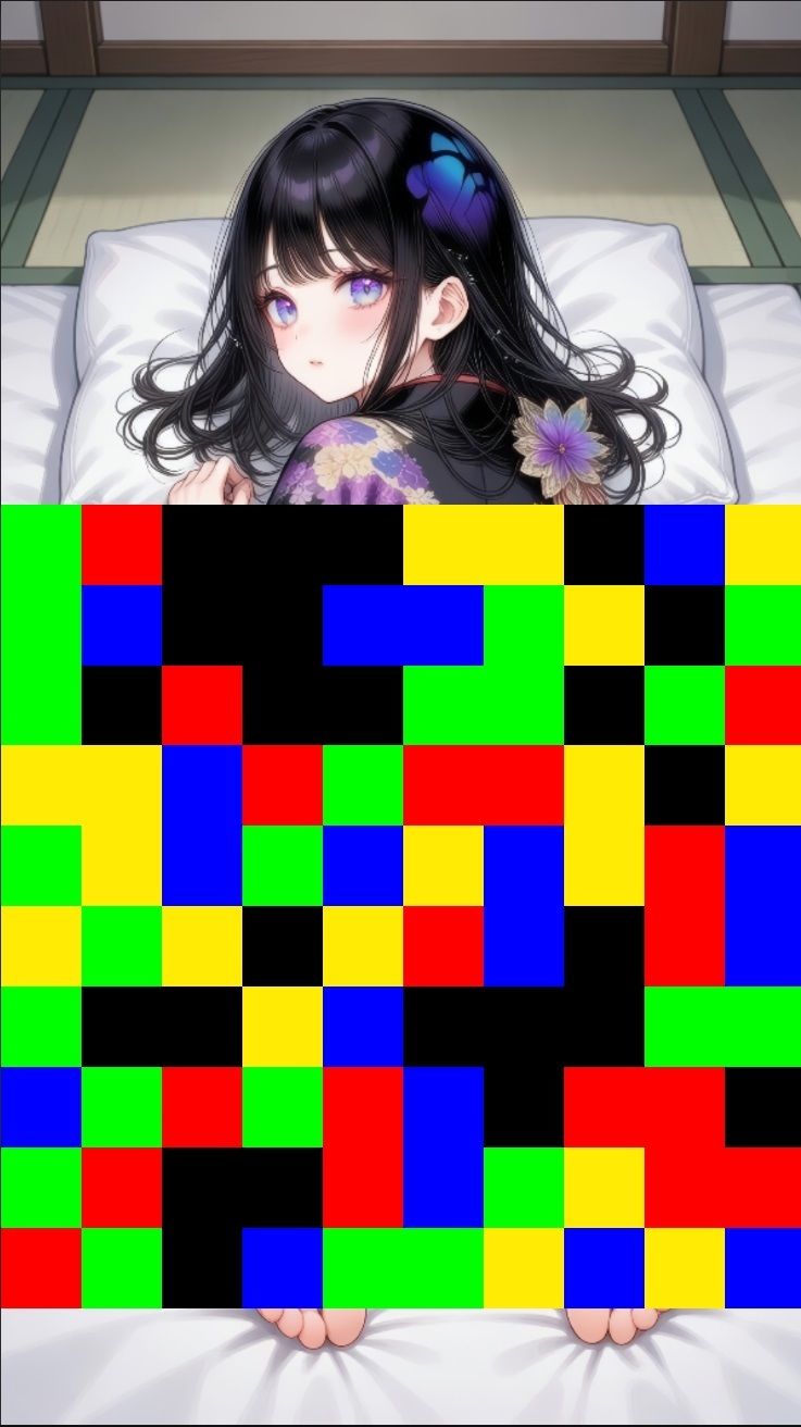 【 シームレス動画・着エロに特化！】もざ消し！ パート2 〜モザイク風ブロックをなぞって消す爽快パズルゲーム〜 サンプル画像1