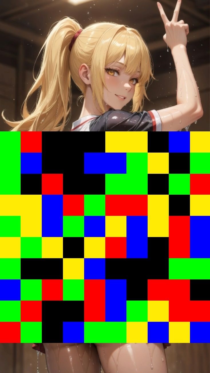 【 シームレス動画・着エロに特化！】もざ消し！ パート2 〜モザイク風ブロックをなぞって消す爽快パズルゲーム〜 サンプル画像2