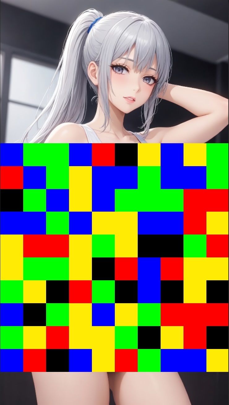 【 シームレス動画・着エロに特化！】もざ消し！ パート2 〜モザイク風ブロックをなぞって消す爽快パズルゲーム〜 サンプル画像7