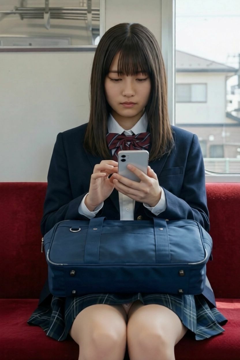 【AI動画】GGC vol.37 電車編14【制服パンチラ】 サンプル画像1