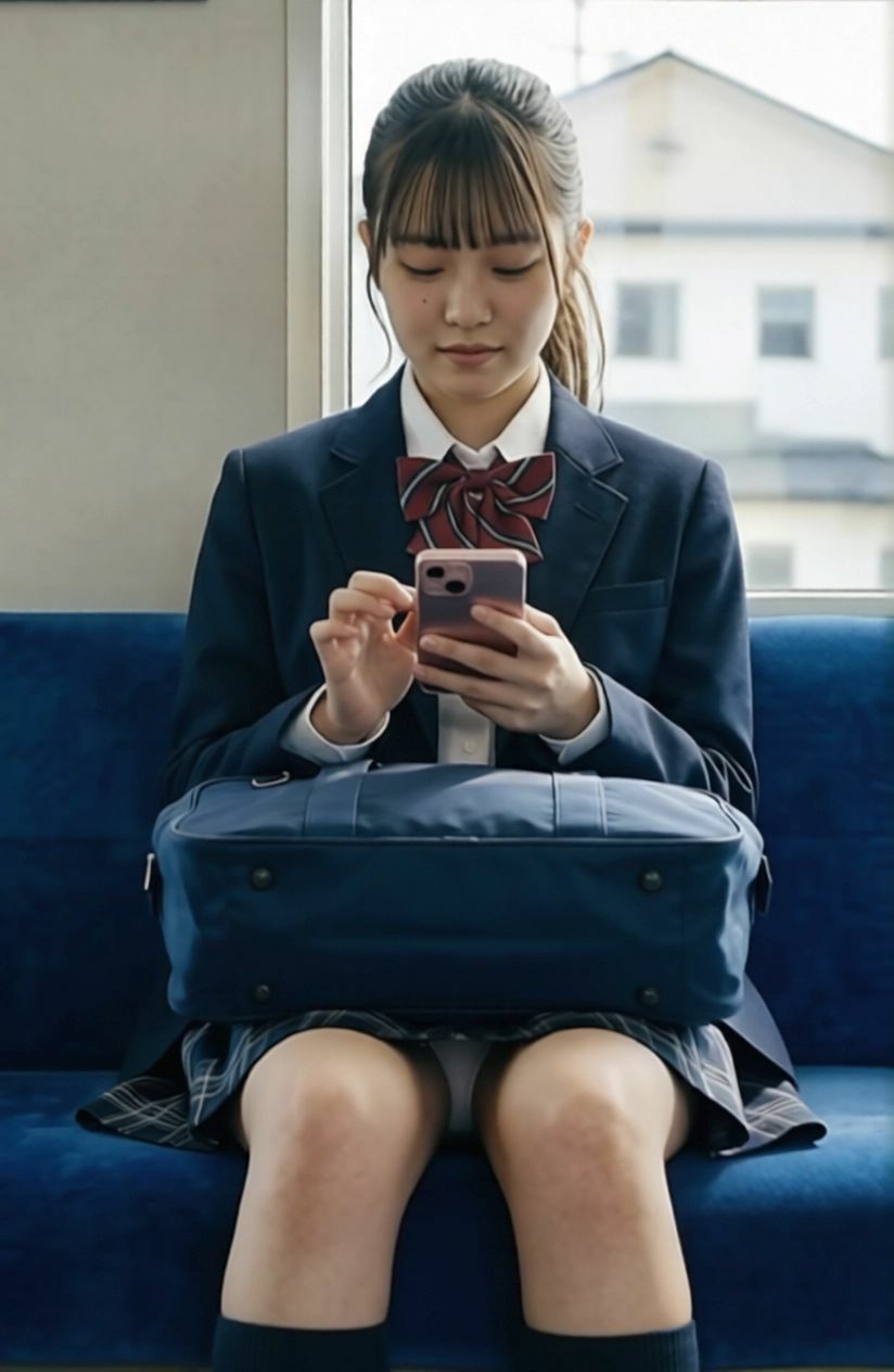 【AI動画】GGC vol.37 電車編14【制服パンチラ】 サンプル画像2