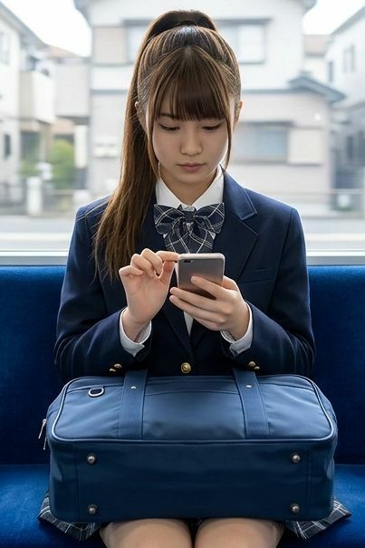 【AI動画】GGC vol.37 電車編14【制服パンチラ】 サンプル画像4