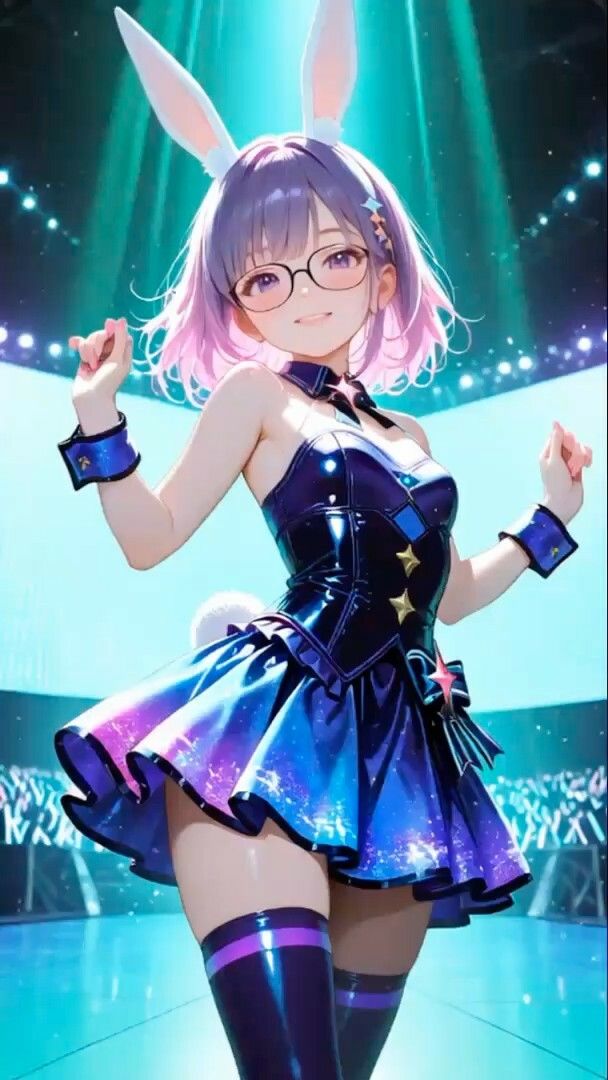 【アニメ】うさ耳アイドルダンス※モザイクなし【ダンスミュージック有り】 サンプル画像1