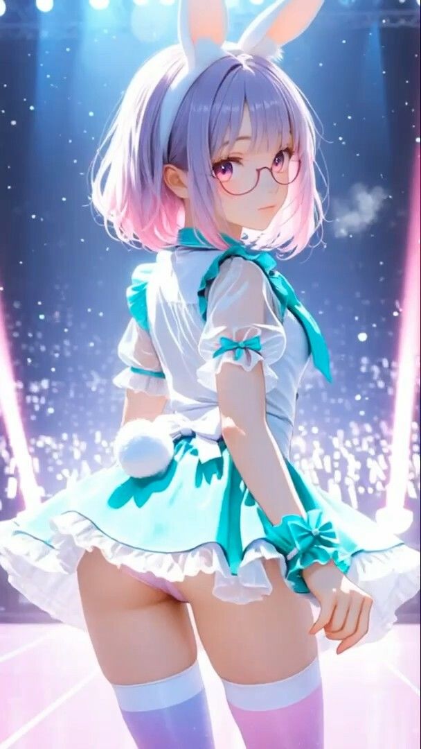 【アニメ】うさ耳アイドルダンス※モザイクなし【ダンスミュージック有り】 サンプル画像3