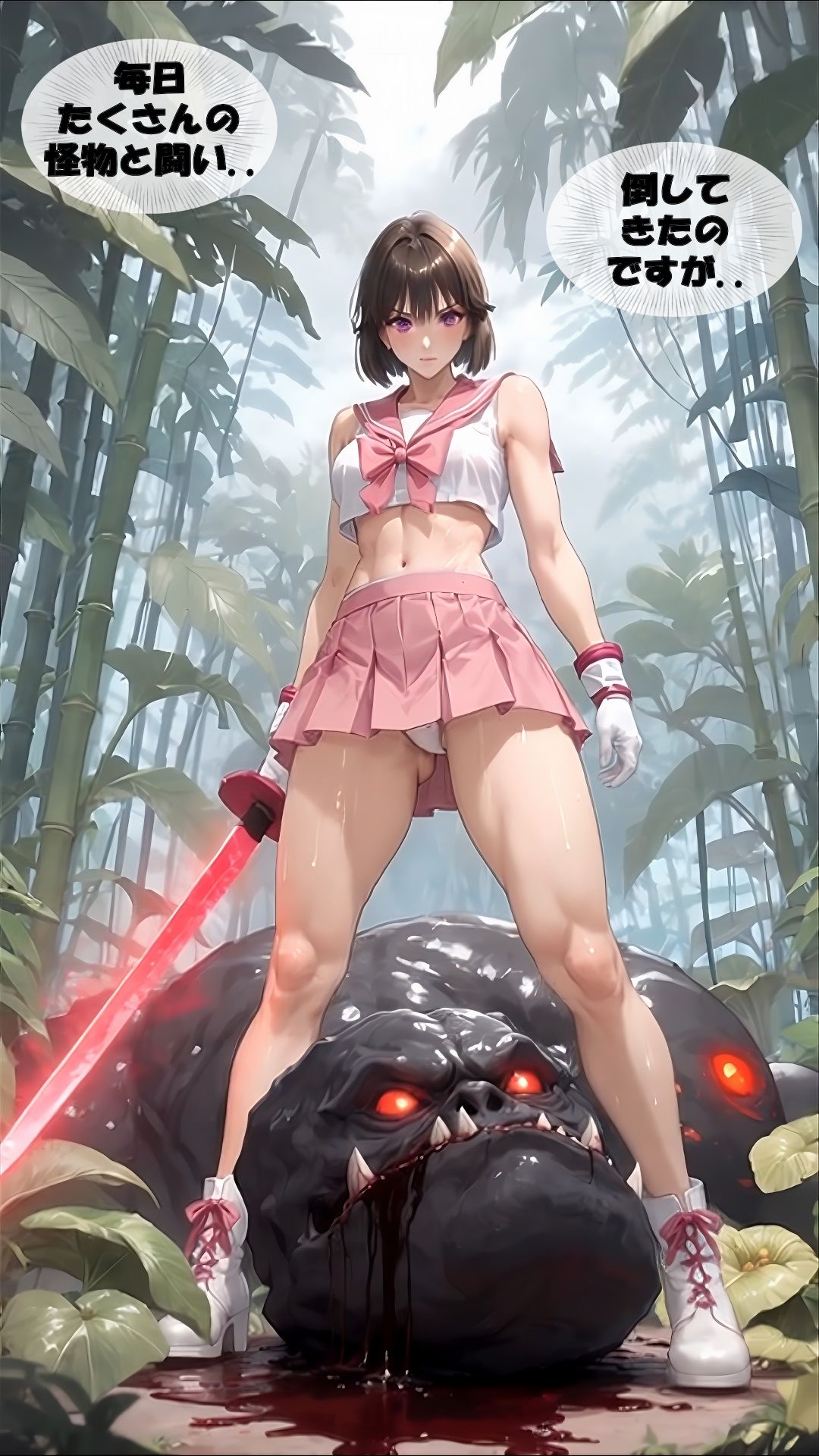 【スマホアニメ動画31分】人妻Sayaの変態日記/セーラー剣士/拷問出産生贄寄生編 サンプル画像2