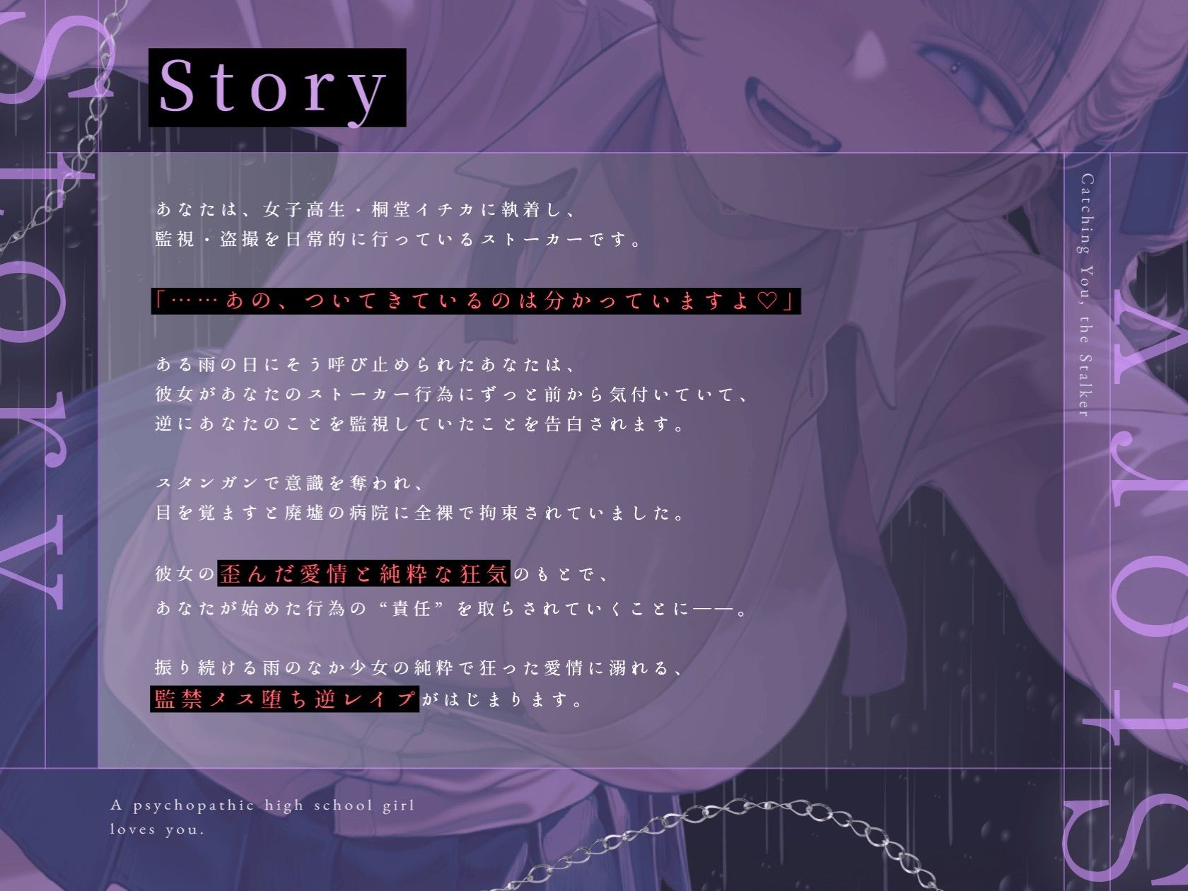 【ドM向け】逆監禁 〜サイコパス女子校生による拘束メス堕ち逆レ●プ（はーと）〜 サンプル画像1