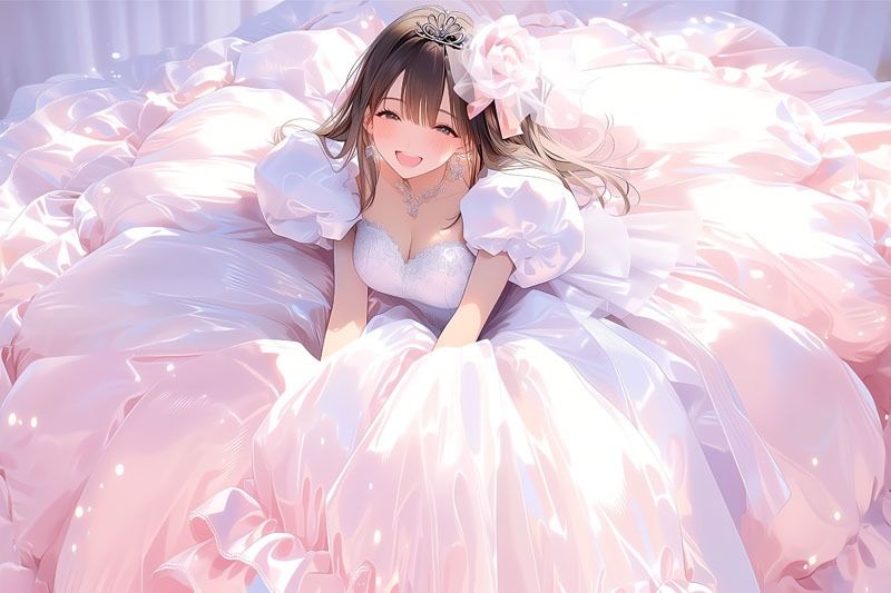 【ドレス美少女49】ツルツルドレスの中の秘め事 サンプル画像1