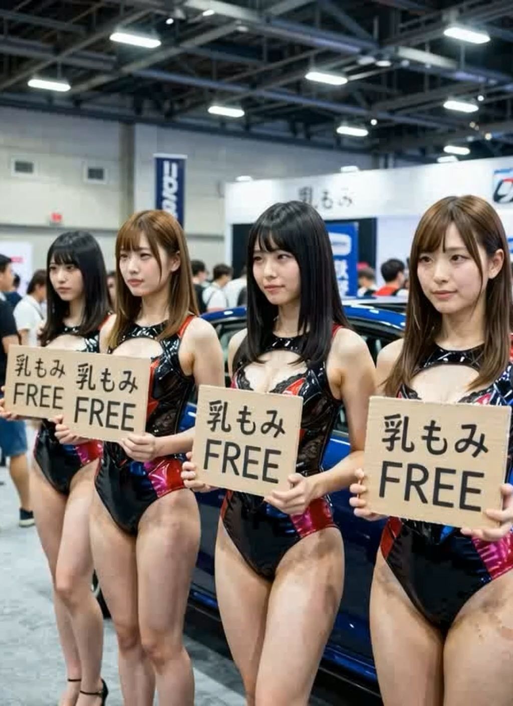 【動画】乳もみFREEモーターショー！ハイレグ美巨乳キャンギャル150人超を指名して揉み放題 サンプル画像3