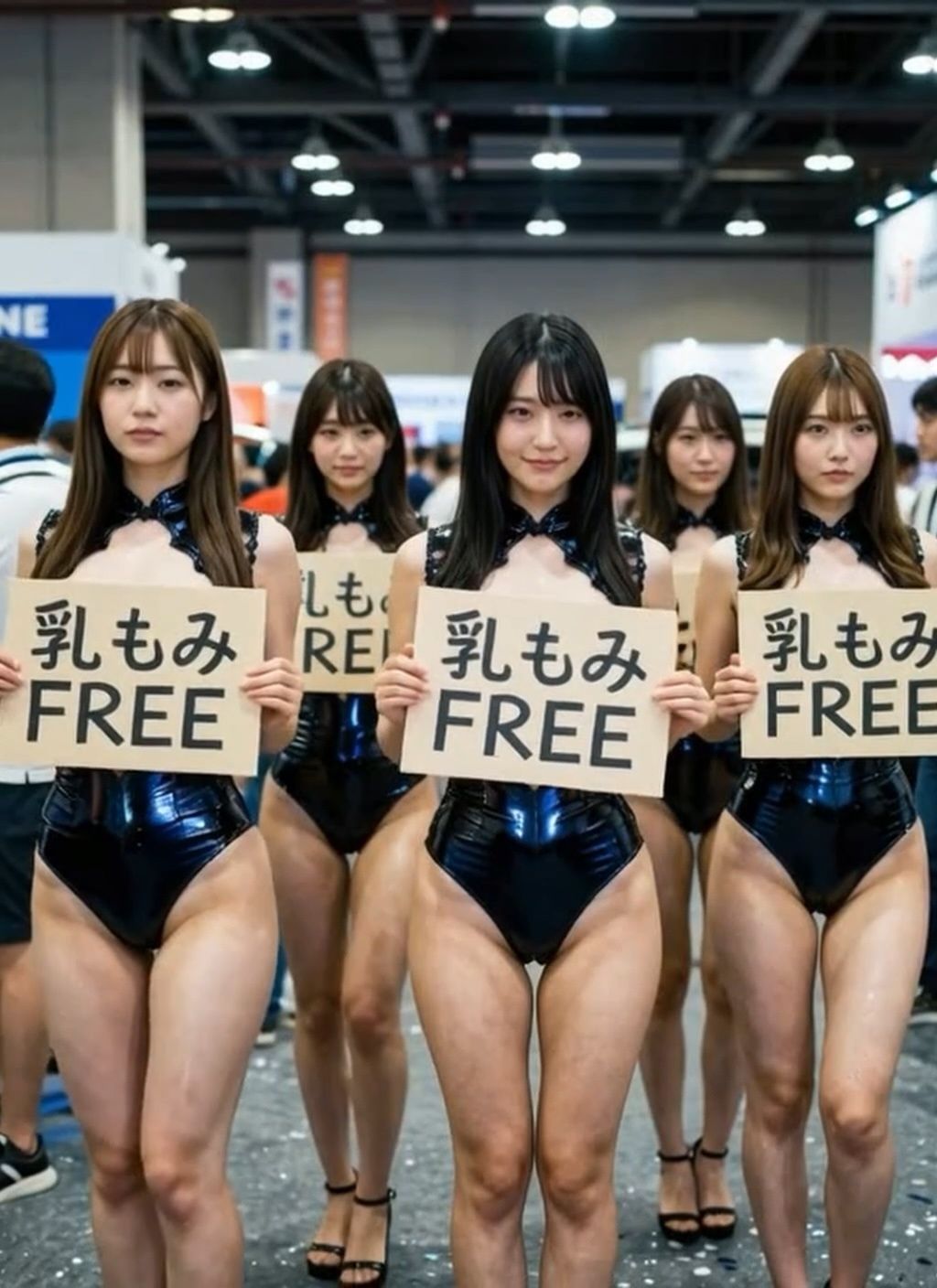 【動画】乳もみFREEモーターショー！ハイレグ美巨乳キャンギャル150人超を指名して揉み放題 サンプル画像8
