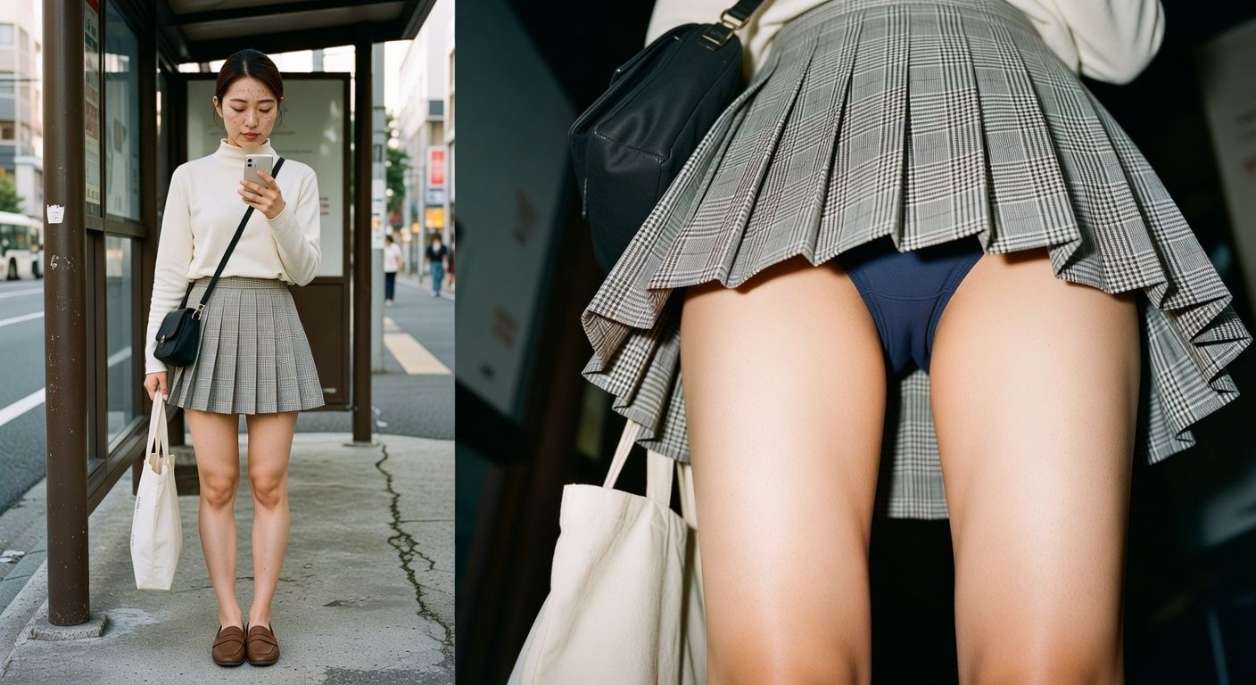 【素人スマホ生写真】無防備な日常のハプニング！ 逆撮り視点コレクション 2【AI生成】 サンプル画像2