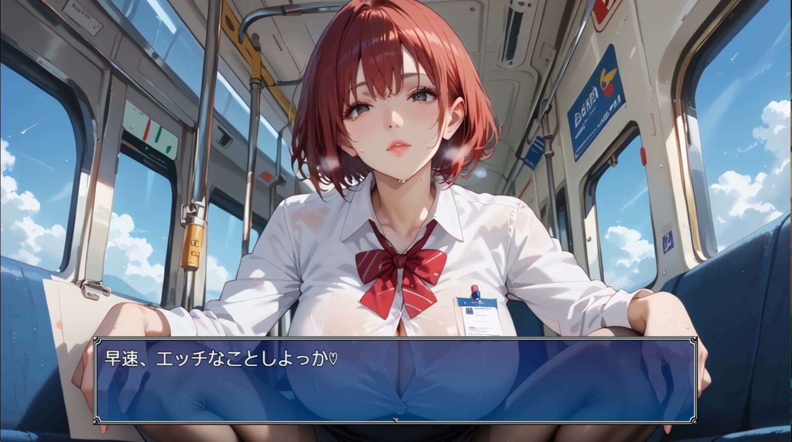 やれる電車、強気赤髪美女にやられました！こんな電車聞いてない！！ サンプル画像2