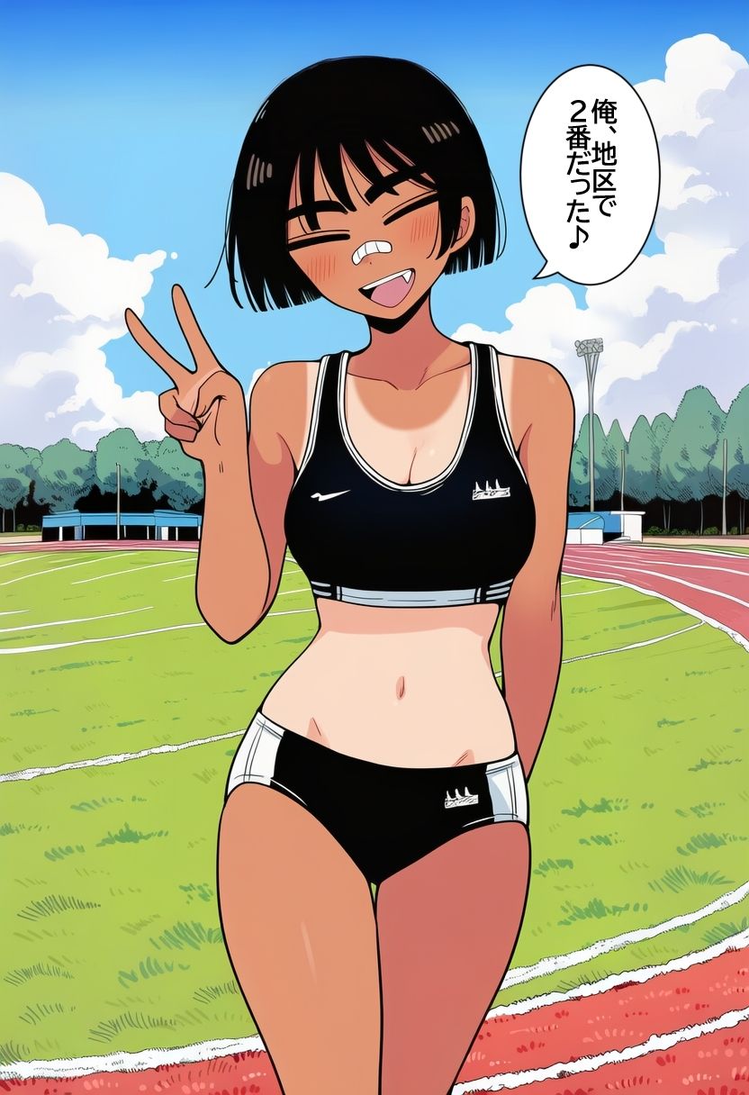 ボーイッシュ褐色陸上女子に無責任中出ししまくって孕ませるまで。 サンプル画像3