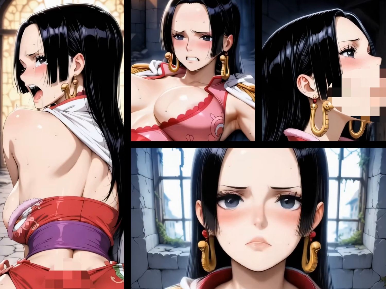 乱れ咲き海賊女帝 〜ナミ・ロビン・ハンコック・ウタ・ビビの秘蜜航海〜  【動画＆イラストセット】 サンプル画像4